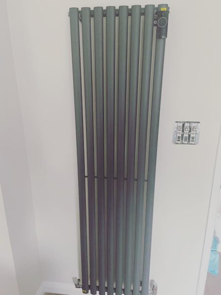 Tall vertical anthracite designer radiator